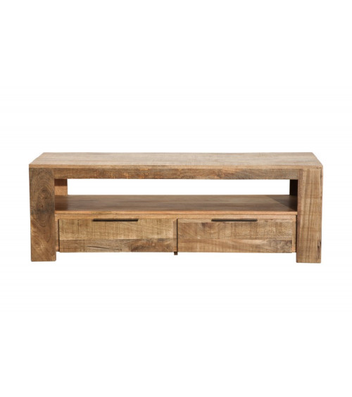 Mueble TV RUSTICO de madera maciza de mango 130 cm