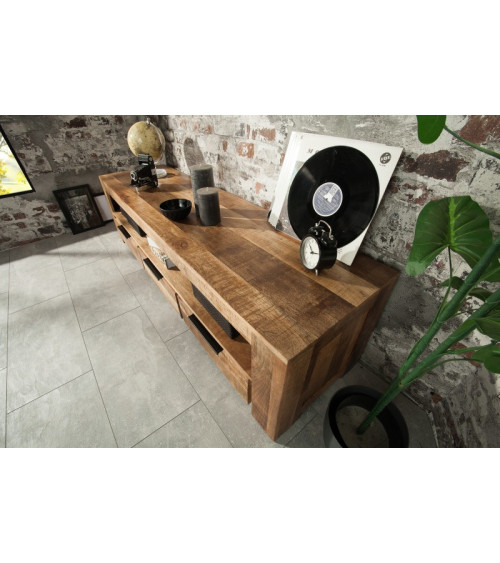 Mueble TV RUSTICO de madera maciza de mango 170 cm