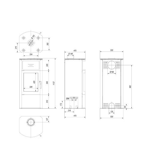 Poele à bois TITAN II 11Kw