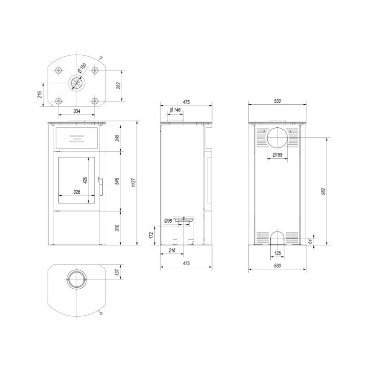 Poele à bois TITAN II 11Kw Poele à bois TITAN II 11Kw