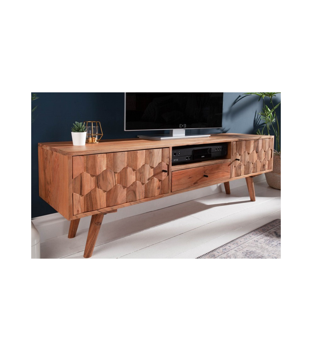 Soporte TV CUBE de madera de acacia maciza