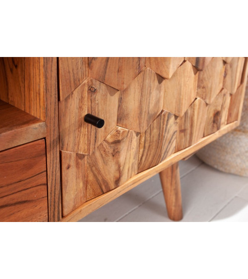 Porta TV CUBE in legno massiccio di acacia