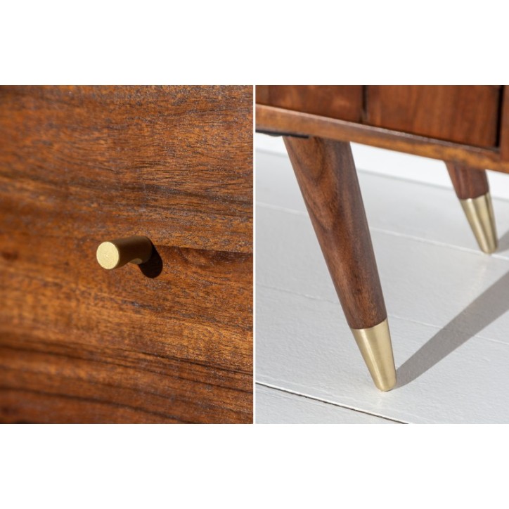 Soporte TV de madera de acacia maciza HEXAGONE