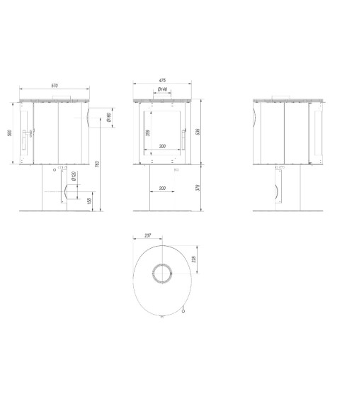 Poele à bois ORBIT 7Kw