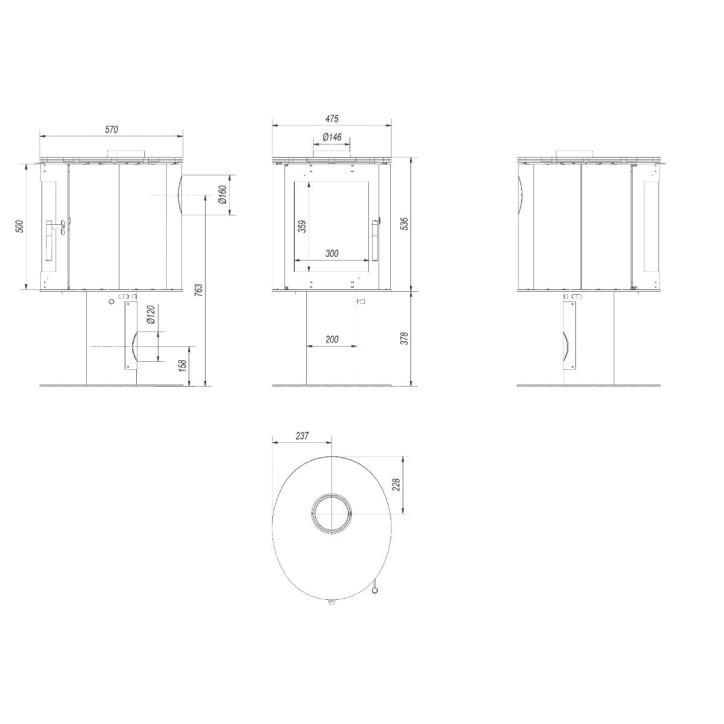 Poele à bois ORBIT 7Kw