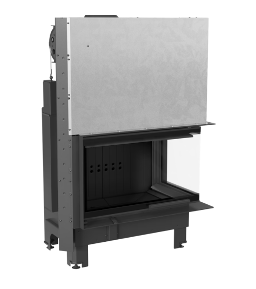 Insert cheminée MBO 15  BS vitre à droite vitre courbée ouverture relevable