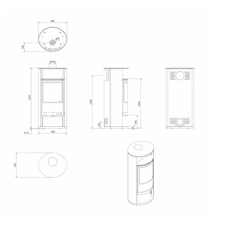 Poele à bois RUNA 8Kw Poele à bois RUNA 8Kw