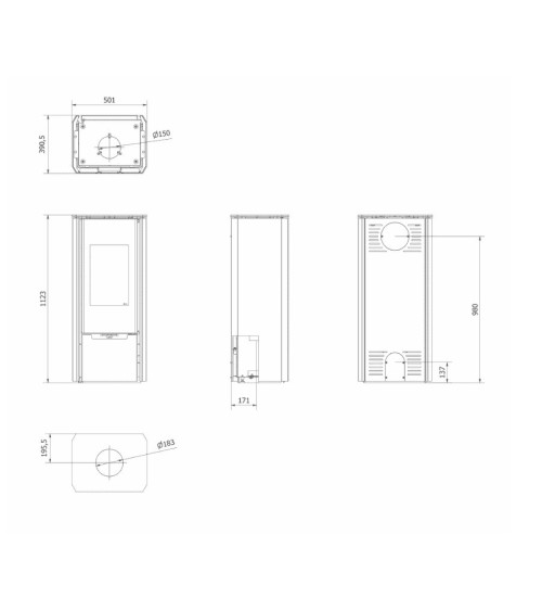 Poele à bois ENYO 8 Kw