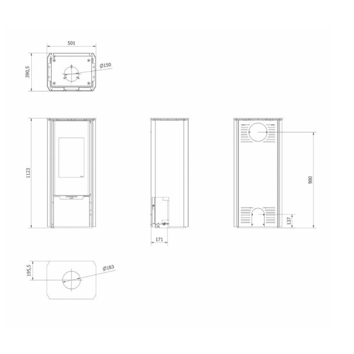 Poele à bois ENYO 8 Kw