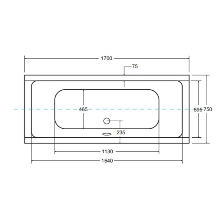 Vasca QUADRO 170/175/180/190 cm con grembiule nero