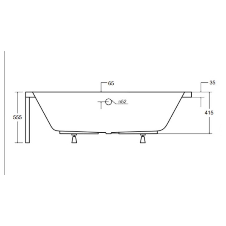 Bañera QUADRO 170/175/180/190 cm con delantal negro