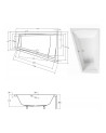 copy of Baignoire d'angle Gauche INTIMA DUO en 170 ou 180 cm tablier noir