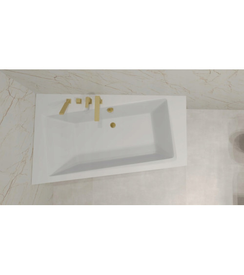 Vasca da bagno ad angolo sinistro ZIANIGI con grembiule nero