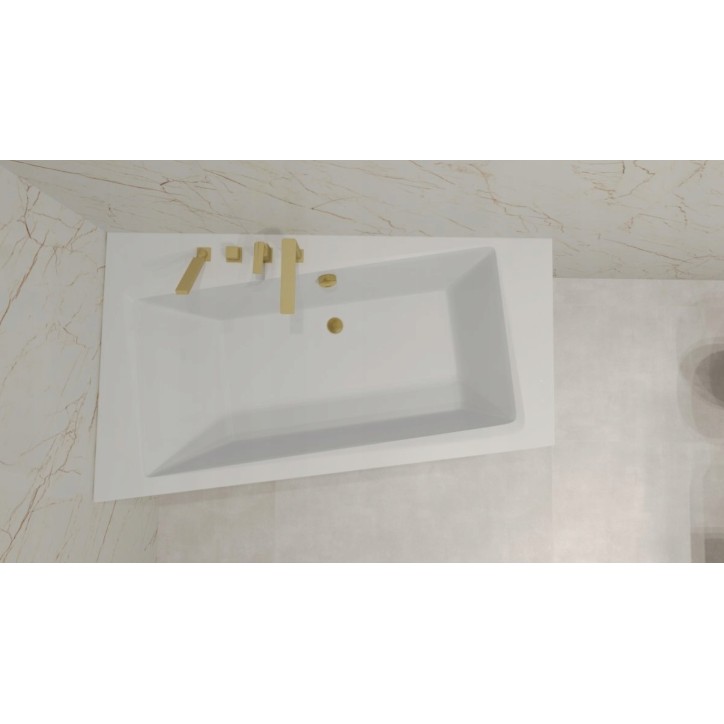 Baignoire angle gauche ZIANIGI avec tablier noir Baignoire angle gauche ZIANIGI avec tablier noir