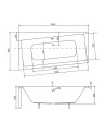 Baignoire angle gauche ZIANIGI avec tablier noir
