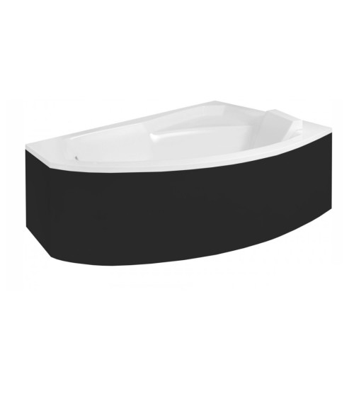 Rechthoekig hoekbad RIMA 130/140/150/160/170 cm met zwart voorpaneel