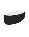 Hoekbad ORIEGA 150 cm rechts met zwart frontpaneel