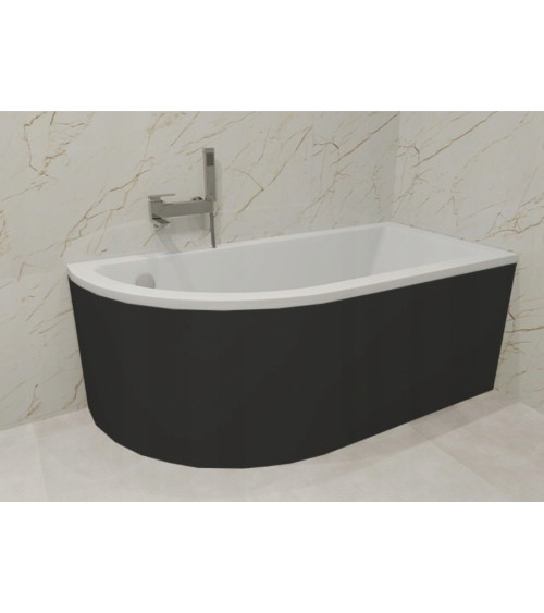 Vasca da bagno angolare ORIEGA destra 140 cm con pannello NERO