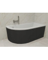 Baignoire d'angle ORIEGA 140 cm droite avec tablier noir