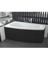 Hoekbad LUNA 150 cm met zwart paneel