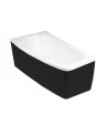 Baignoire d'angle LUNA 150 cm avec tablier noir