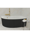 Vasca da bagno angolare destra MARINA 150cm con grembiule NERO