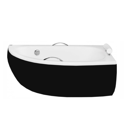 Vasca da bagno angolare destra MARINA 150cm con grembiule NERO