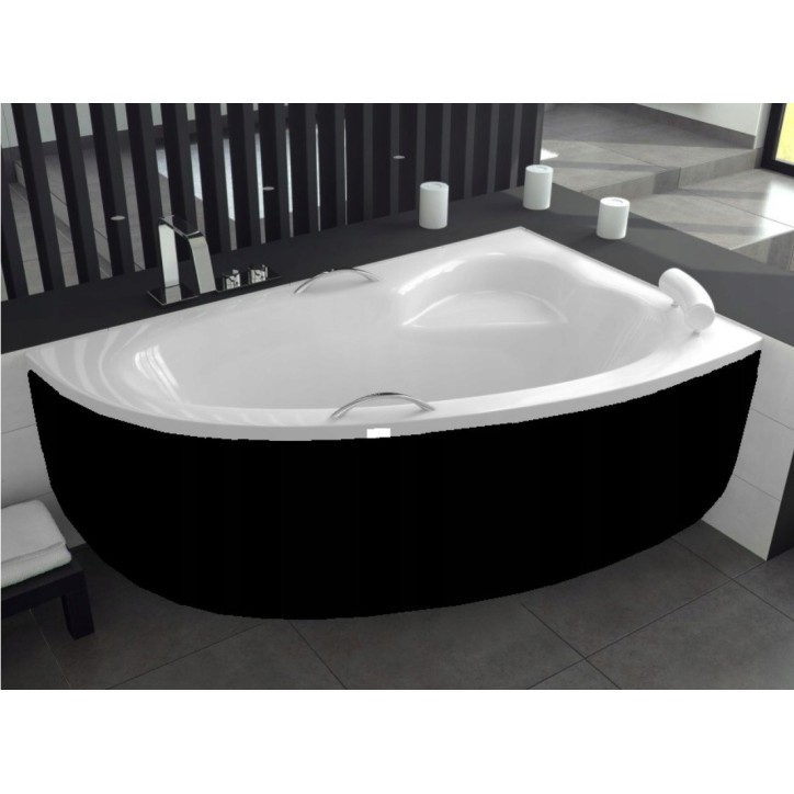 Banheira de canto NATALIA direita com avental PRETO