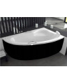 Vasca da bagno angolare destra NATALIA 150 cm con grembiule NERO