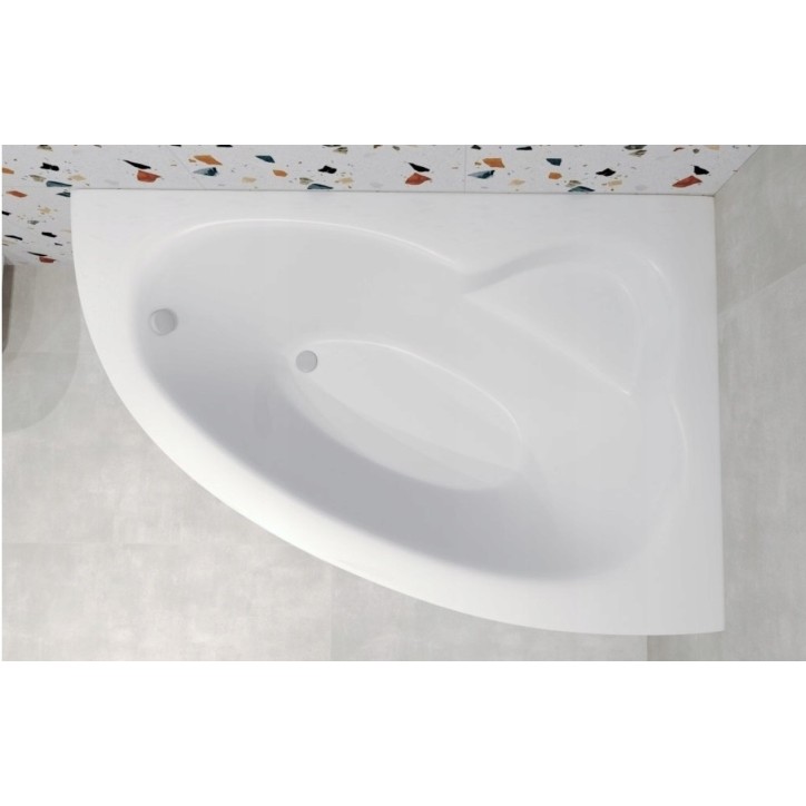 Vasca da bagno angolare destra NATALIA 150 cm con grembiule NERO