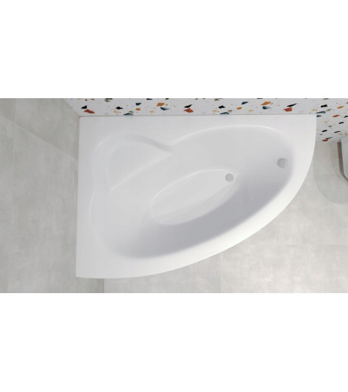 Vasca da bagno angolare sinistra NATALIA 150 cm con grembiule NERO