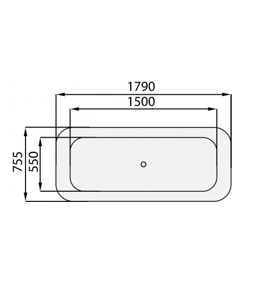 Baignoire îlot RODOS 179 x 75,5cm- baignoire design - mobilier salle de bain