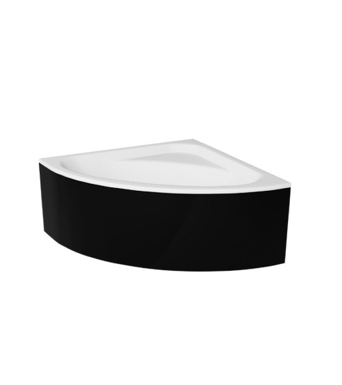 Vasca da bagno angolare VENEZIA 148x148 cm con grembiule NERO incluso