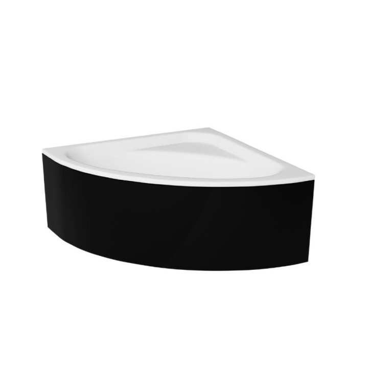 Vasca da bagno angolare VENEZIA 148x148 cm con grembiule NERO incluso