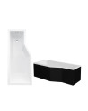 Baignoire asymétrique INTERO 150/170 cm x 75 cm avec tablier noir