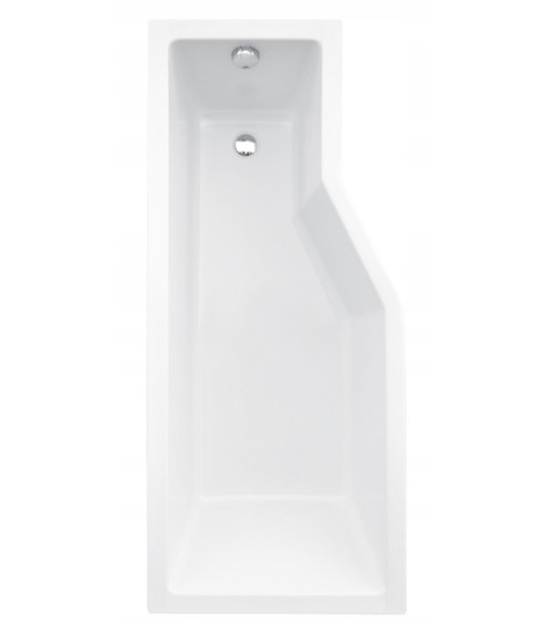 Baignoire asymétrique INTERO 150/170 cm x 75 cm avec tablier noir