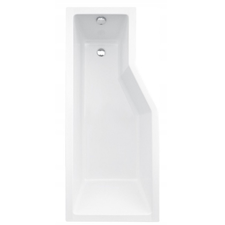 Vasca asimmetrica INTERO 150/170 cm x 75 cm con grembiule nero