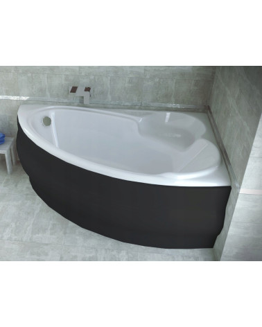 Hoekbad NOVA 140/155/170 cm Rechts met zwarte omkasting