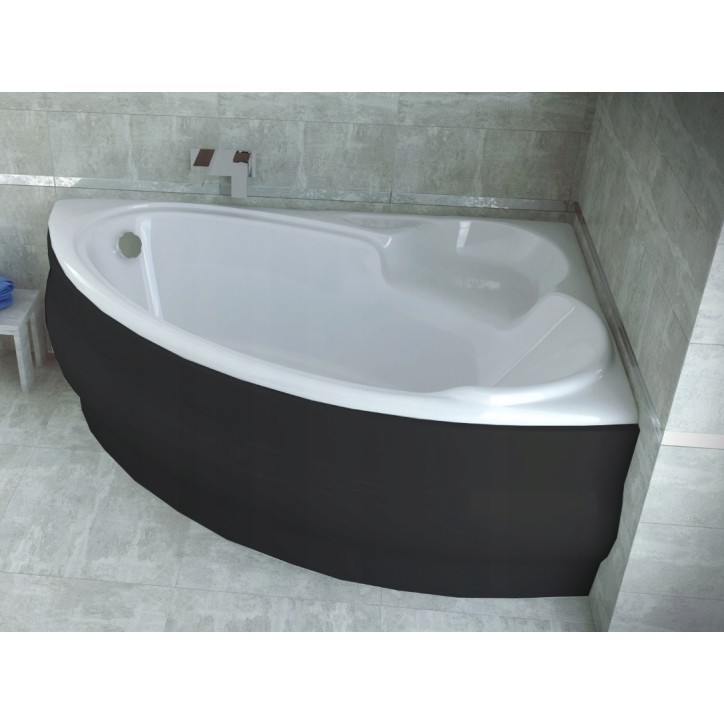 Bañera rinconera NOVA 140/155/170cm derecha con faldón negro
