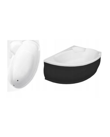 Baignoire d'angle NOVA 140/155/170cm Droite avec tablier noir