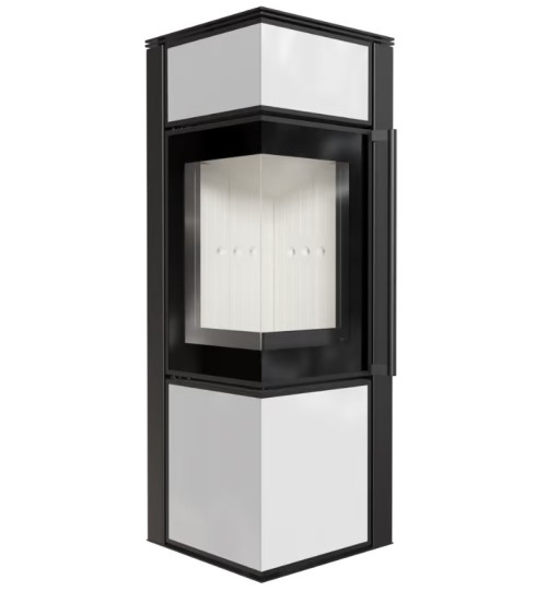 Poele à bois TORA 8Kw panneau de verre blanc