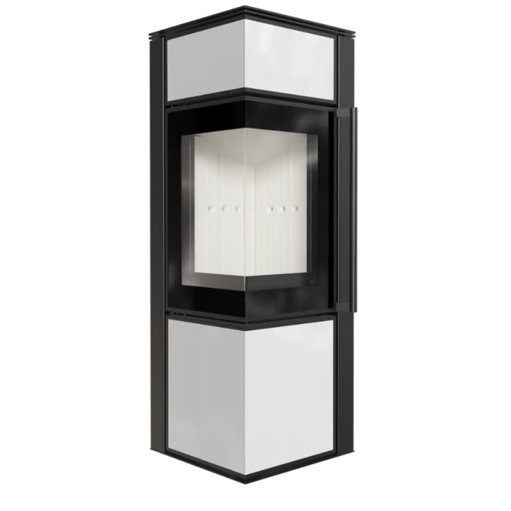 Poele à bois TORA 8Kw panneau de verre blanc