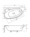 Vasca da bagno angolare NOVA 140/155/170cm sinistra con grembiule nero