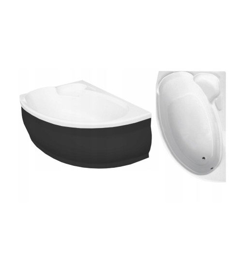 copy of Baignoire d'angle NOVA 140/155/170cm Droite avec tablier noir