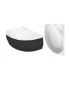 Vasca da bagno angolare NOVA 140/155/170cm sinistra con grembiule nero