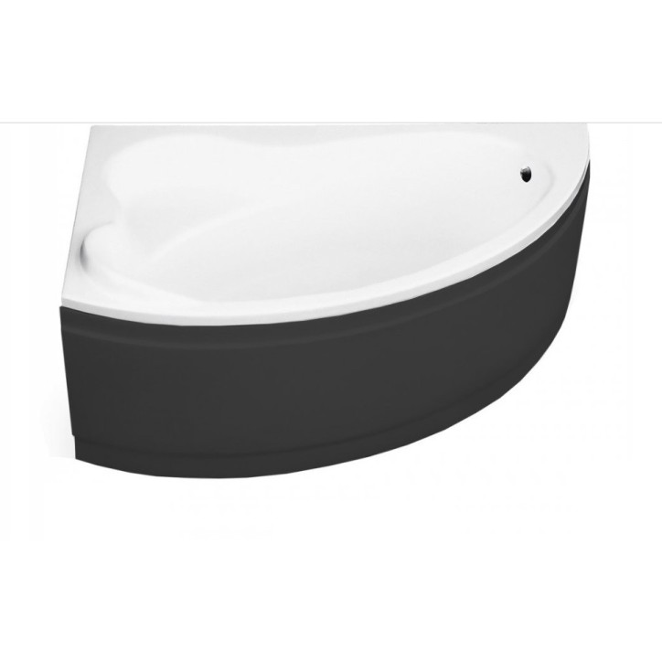 Vasca angolare ORIEGO MAXI 140x90 cm sinistra con grembiule NERO