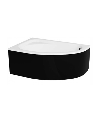 Baignoire d'angle CORNEA 140x80 cm GAUCHE avec tablier noir