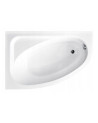 Vasca da bagno angolare CORNEA 140x80 cm sinistra con grembiule nero