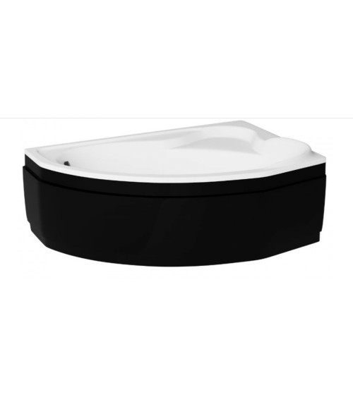 Bañera esquinera DELFINA 166 X107CM derecha con delantal negro