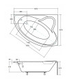 Banheira de canto DELFINA 166 X107CM direita com avental preto
